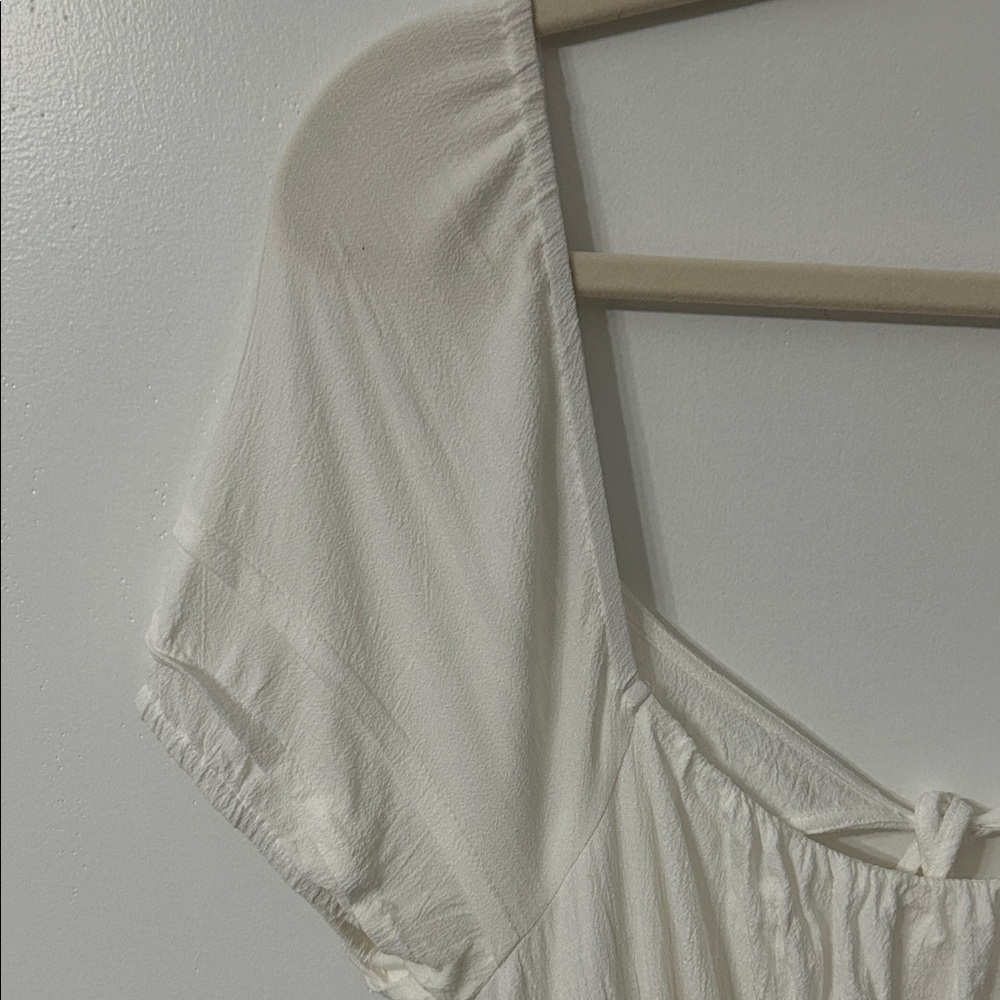 Accent the Label Dress Medium White Cottagecore Squared Milkmaid Bridal - Picture 3 of 16